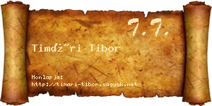 Timári Tibor névjegykártya